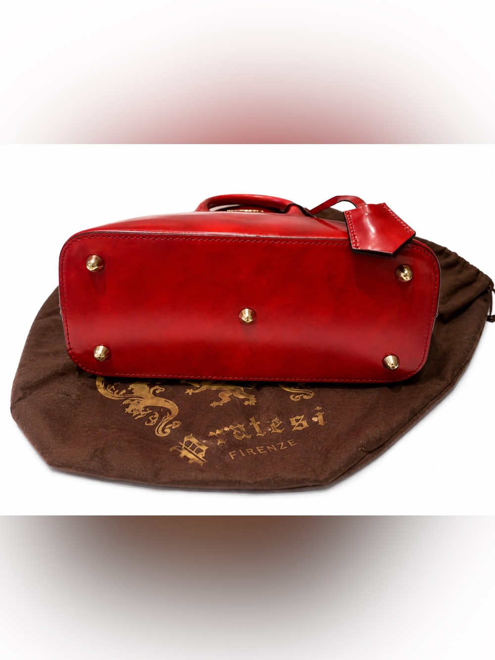 Pratesi Firenze Italian Leather Dome Crossbody Satchel – Handcrafted Luxury - Picture 4 of 6